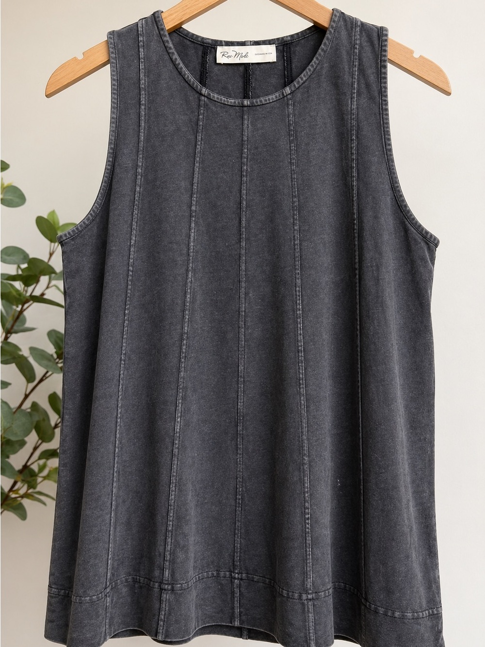 Rae Mode charcoal pre-washed sleeveless tank top